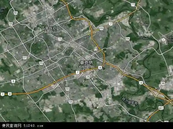 加拿大基奇纳地图(卫星地图)