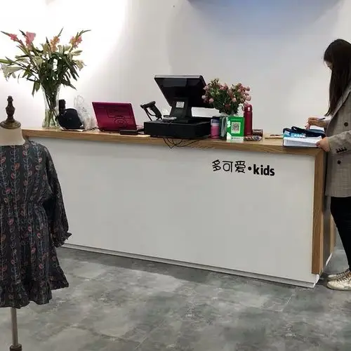 烤漆收银台柜台简约理发店吧台桌服装店美发美容院前台公司接待台