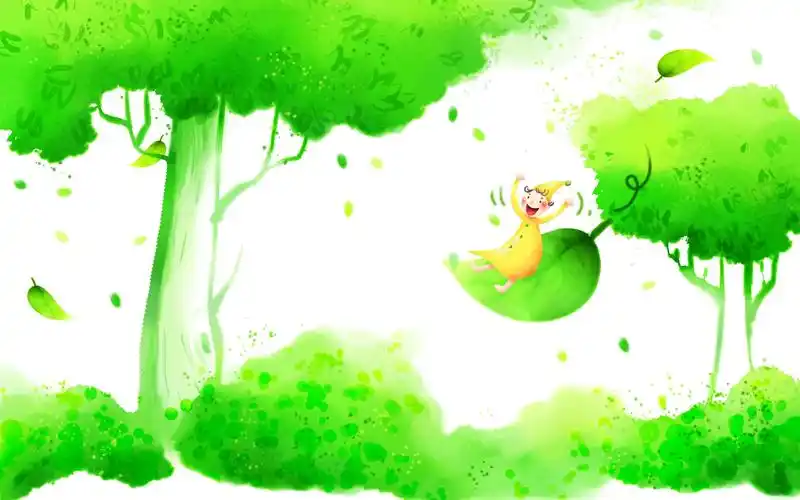 绿色卡通树木背景图片