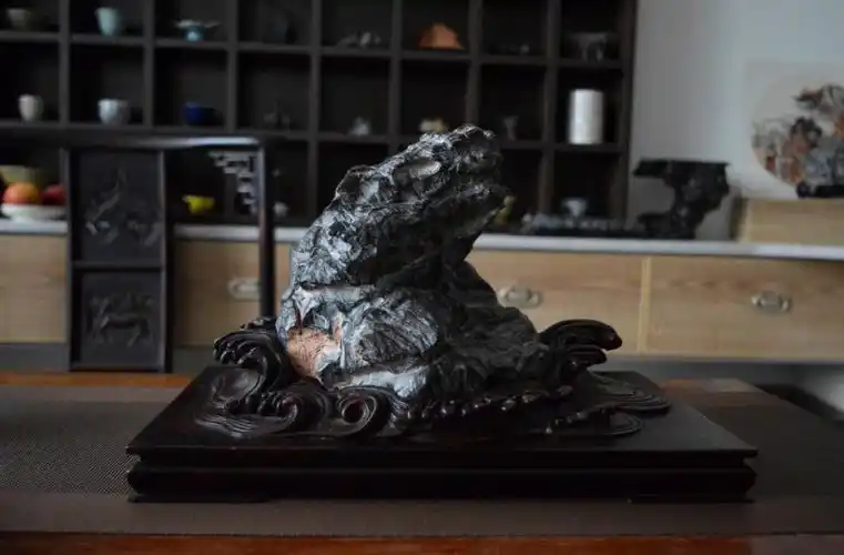 灵璧石金蟾招财纳福