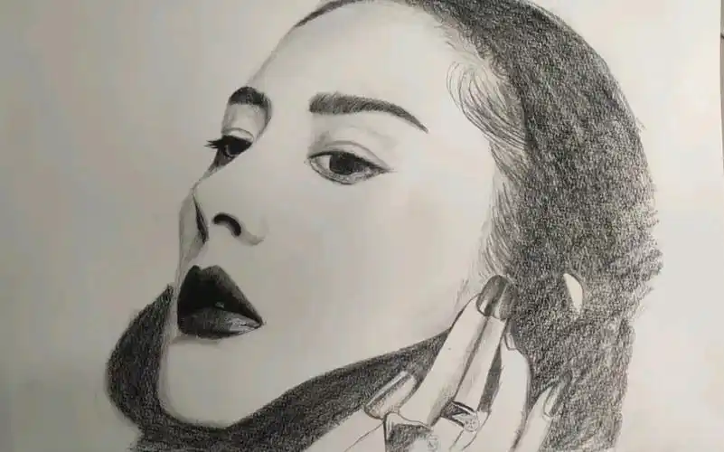 杨幂肖像素描过程分享