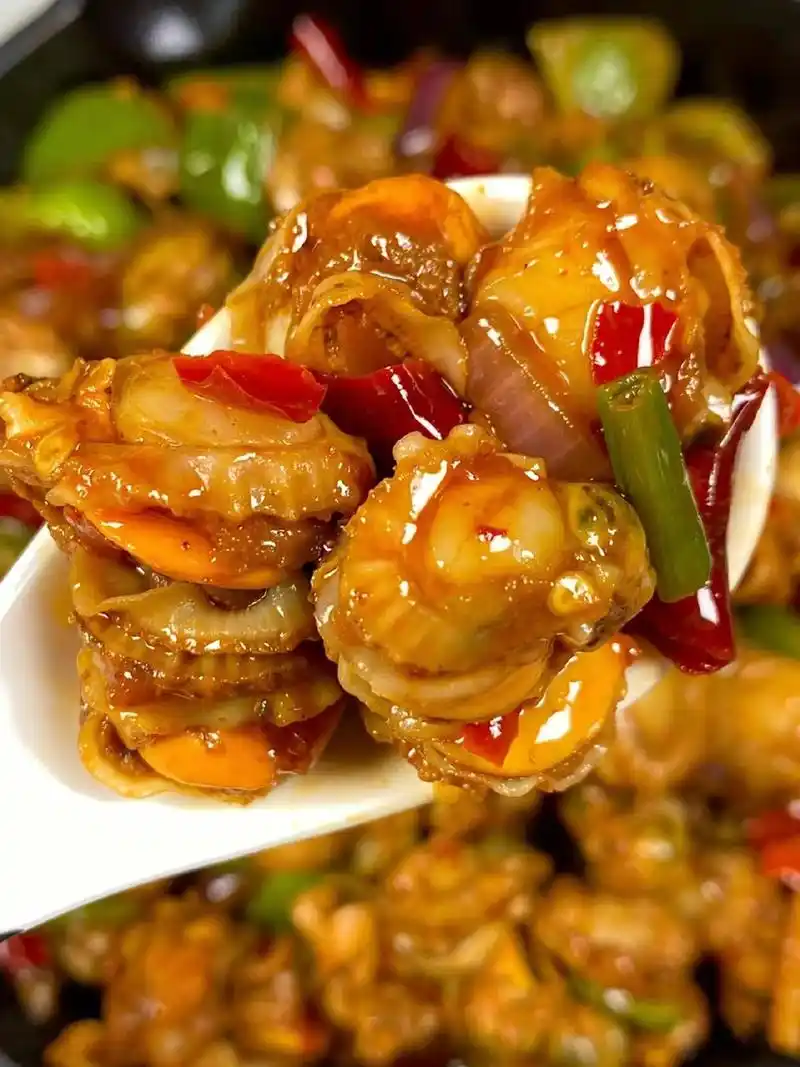 家常菜|香辣过瘾,超级下饭的爆炒扇贝肉,做法不要太简单啦!