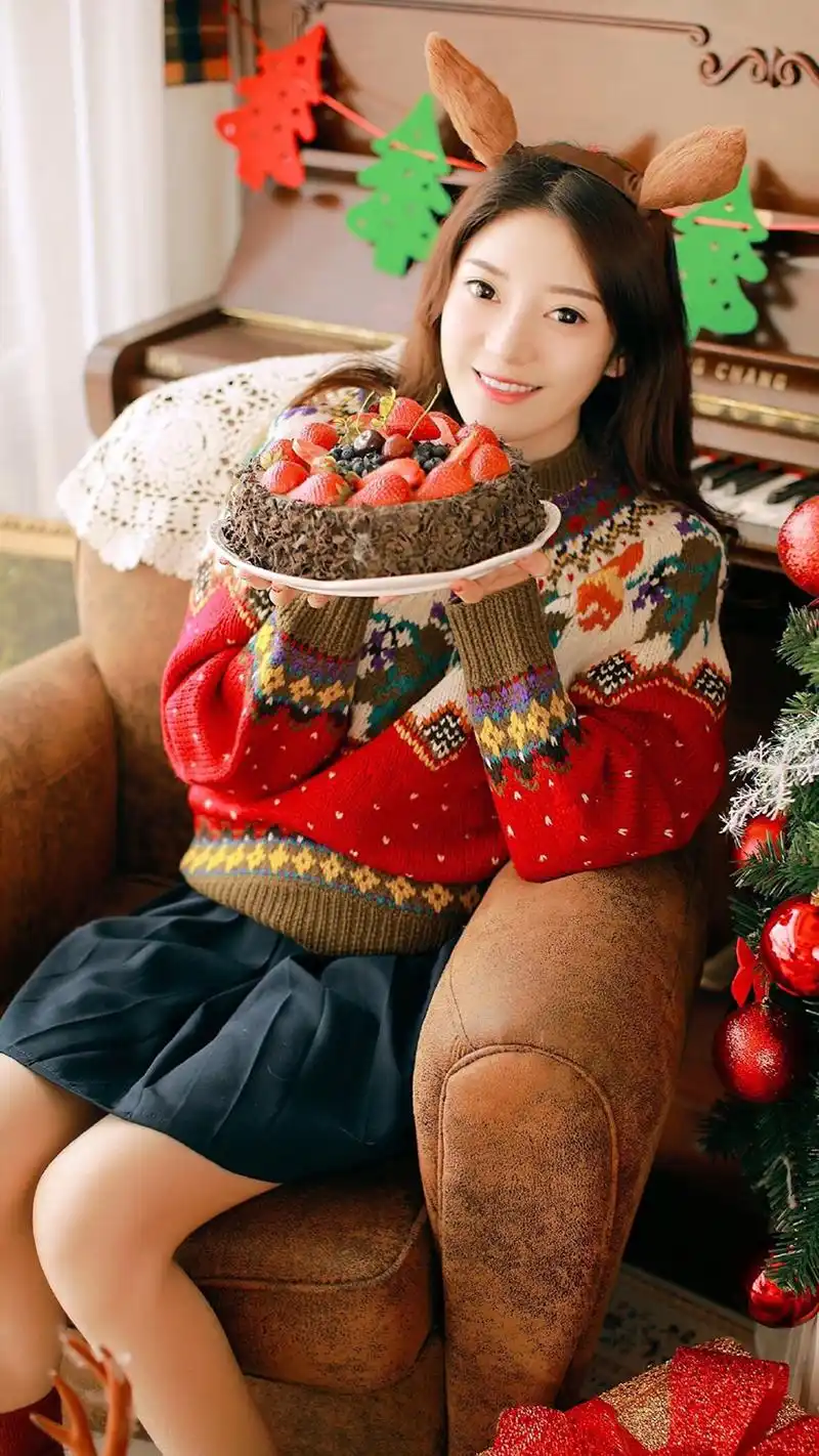 圣诞女孩唯美写真高清手机壁纸