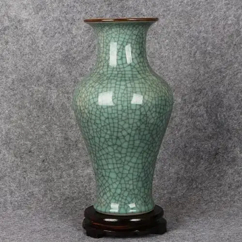 景德镇陶瓷器仿古官窑开片裂纹花瓶古典现代家饰品花瓶