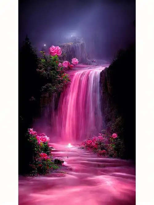 归于山,归于海#浪漫  #玫瑰  #手机壁纸  #玫瑰瀑布  #玫瑰花瀑布