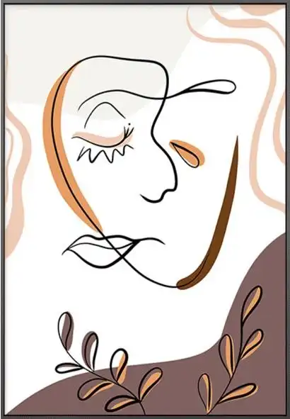 lilili映画 现代客厅装饰沙发背景墙线条人物抽象画