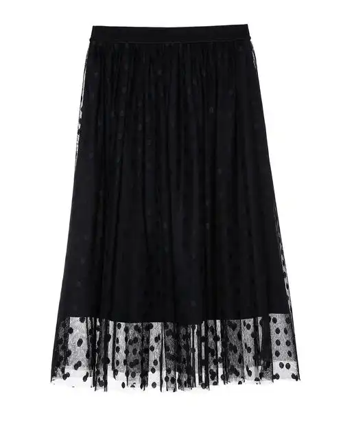 osa欧莎黑色半身裙