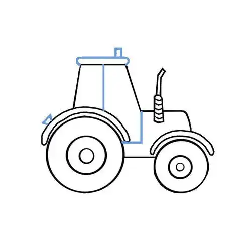如何画拖拉机简笔画