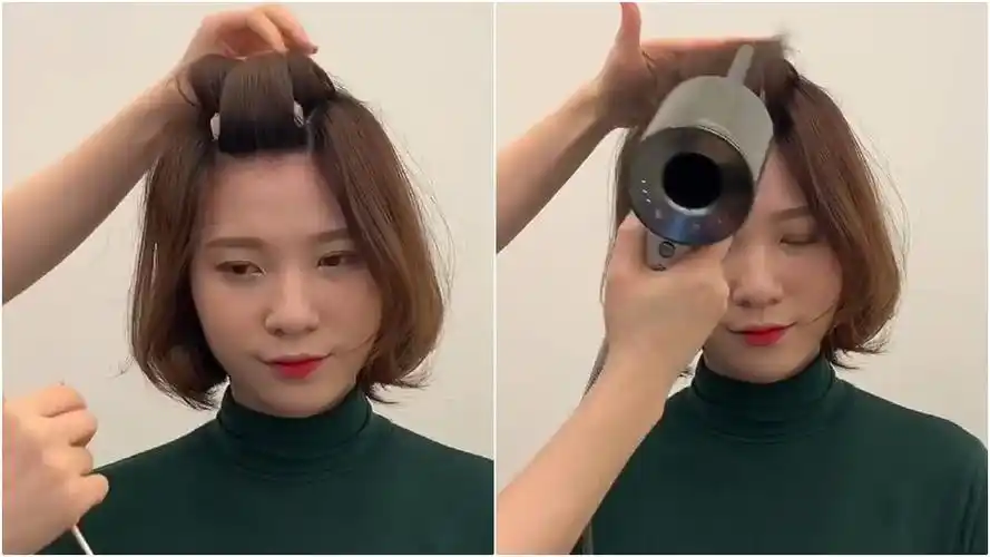 头顶怎么吹蓬松图解 30秒让扁头掰掰