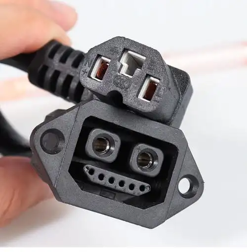 电动车充电器转换接头星恒爱玛电瓶车锂电池充电接口铁塔换电插头