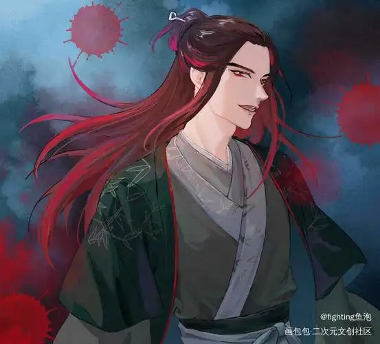 小疯批_山河令温客行厚涂插画绘画作品