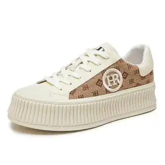 爱步蝶联名酷奇双g鞋子女鞋2023平底板鞋休闲鞋米杏色36