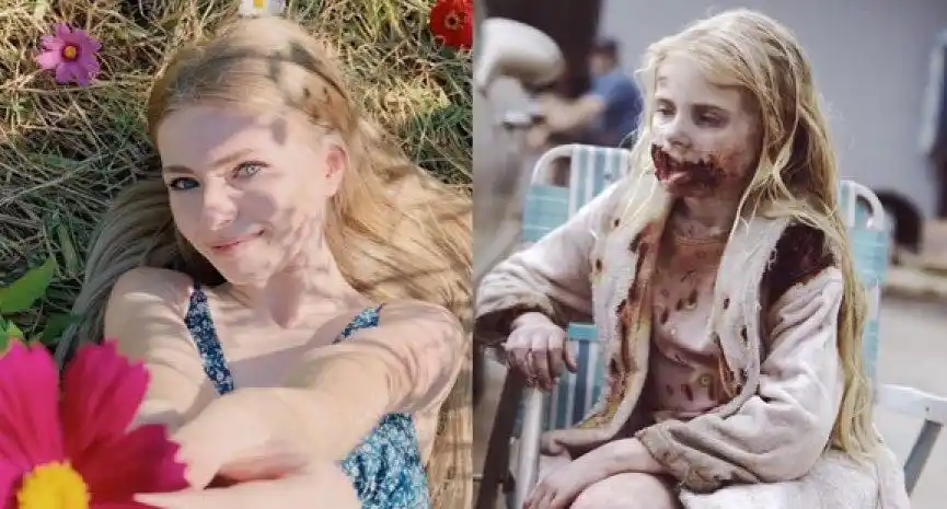 行尸走肉第一只僵尸女孩长大超仙防疫在家快发疯坦言不敢看镜子