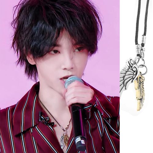 明日之子3第5期华晨宇花花明星同款金银翅膀皮链项链街头男女长链