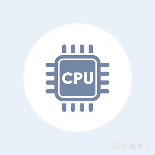 cpu 图标,中央处理单元, 电子线路, 处理器, 芯片组上白色,孤立矢量图