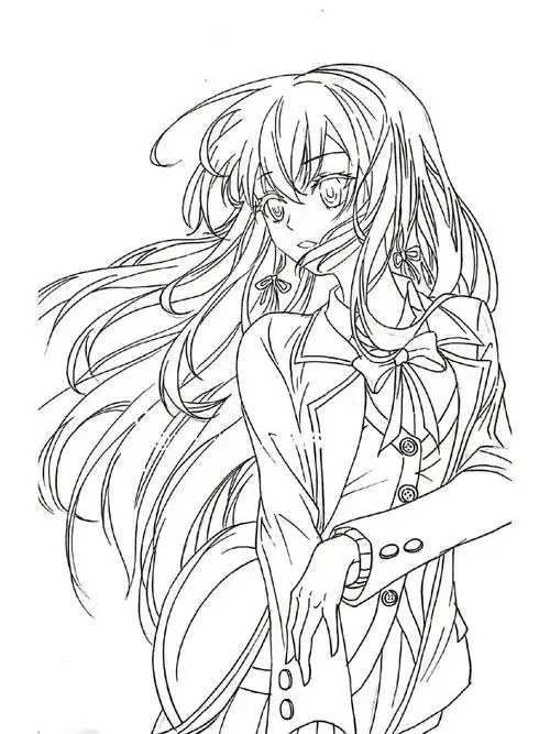 动漫人物女生线稿