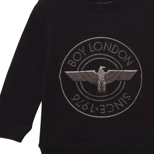 英版boy london 鹰标印花图案男女童款宽松纯棉套头卫衣特别版