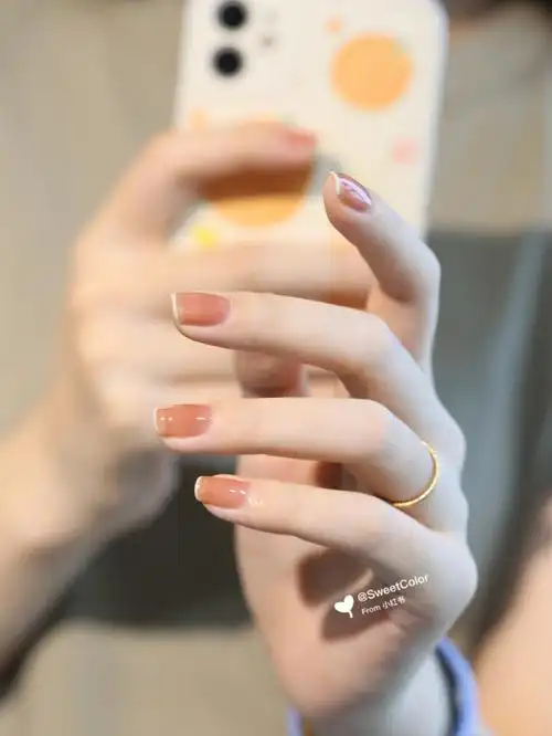 温柔冰透色78夏日甜美纯色美甲
