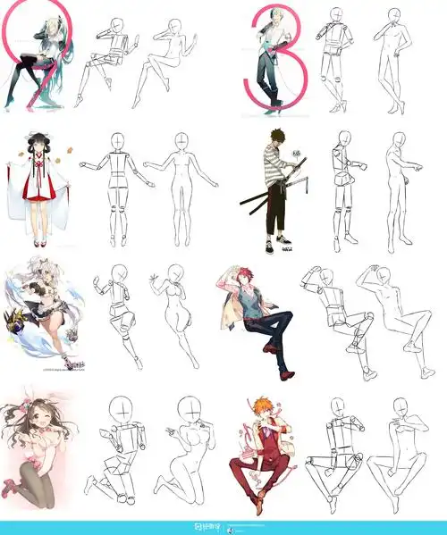 日系人体比例练习动漫人物入门训练