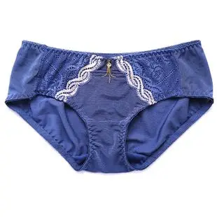 魅力公主加厚文胸配套内裤网纱透气性感蕾丝低腰棉质无痕三角裤