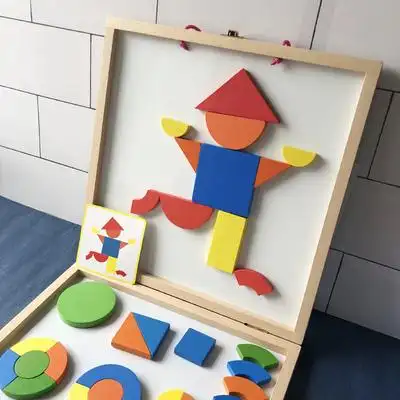 儿童益智早教磁力立体拼图3-4-5岁宝宝磁性几何形状拼板木质玩具