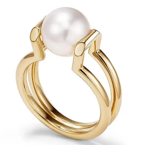 蒂芙尼 tiffany city hardwear系列18k金配以珍珠戒指 66959066