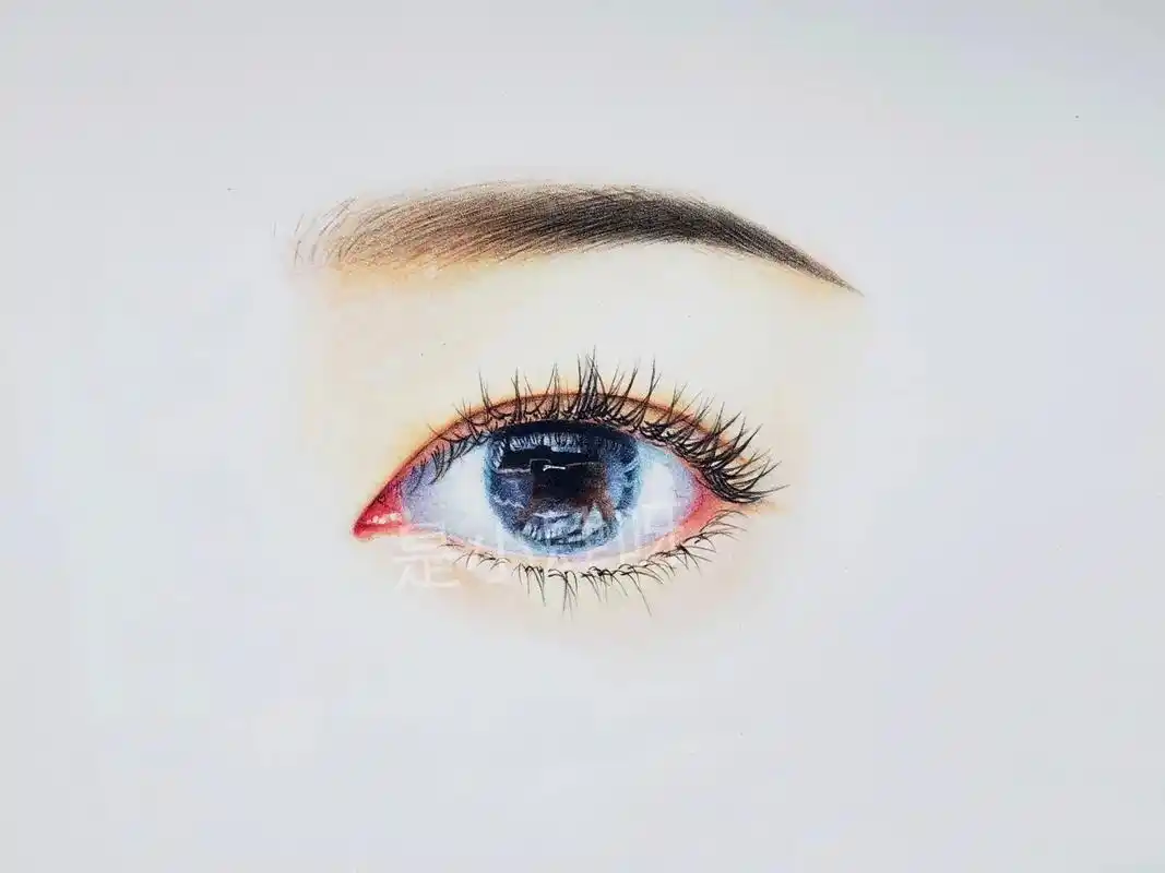 彩铅眼睛过程图