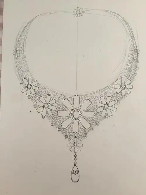 美好时光项链珠宝设计手绘