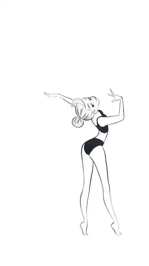 舞蹈中的高压脚简笔画