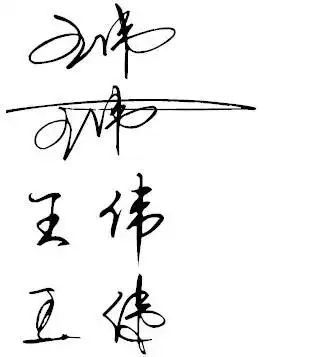 求一个艺术签名 明星那种 最好是一笔带过的王伟