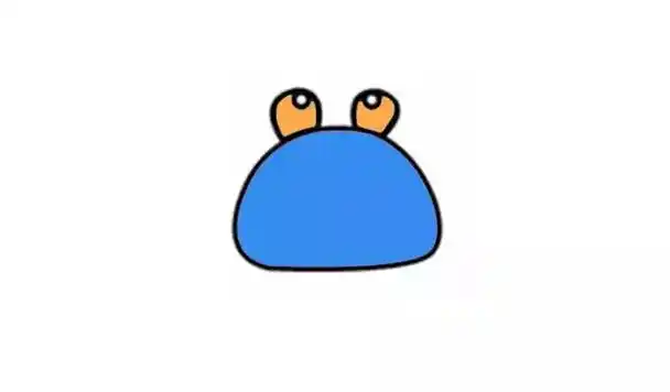 简笔画蓝色小螃蟹