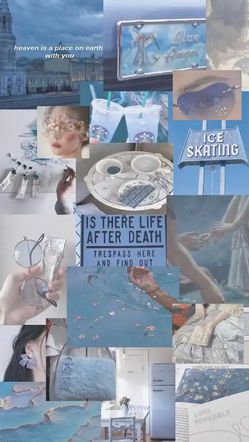 蓝色主题不规则拼接壁纸