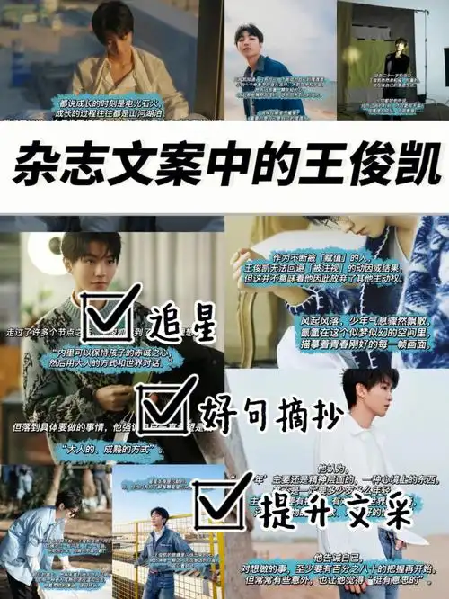 文案摘录杂志文案中的王俊凯