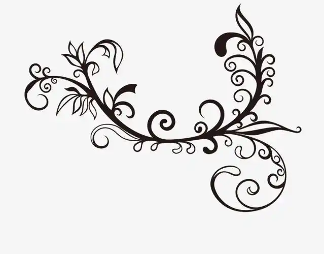 黑色线条古典花纹