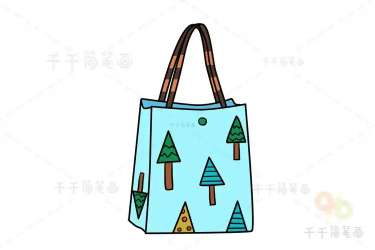 漂亮的购物袋简笔画