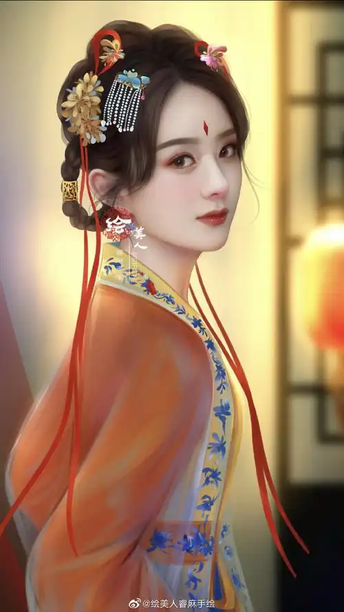 赵丽颖幸福到万家##绘美人睿麻手绘