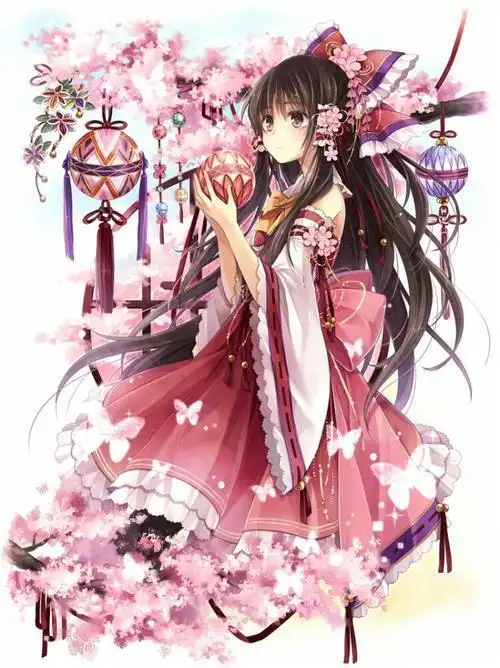 动漫女孩梦樱花简笔画女孩古风漫画简笔画樱花少女梦幻简笔画二次元