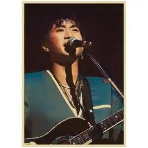 房间黄贯中海报挂画卧室酒吧咖啡厅黄家驹海报明星吉他装饰电影