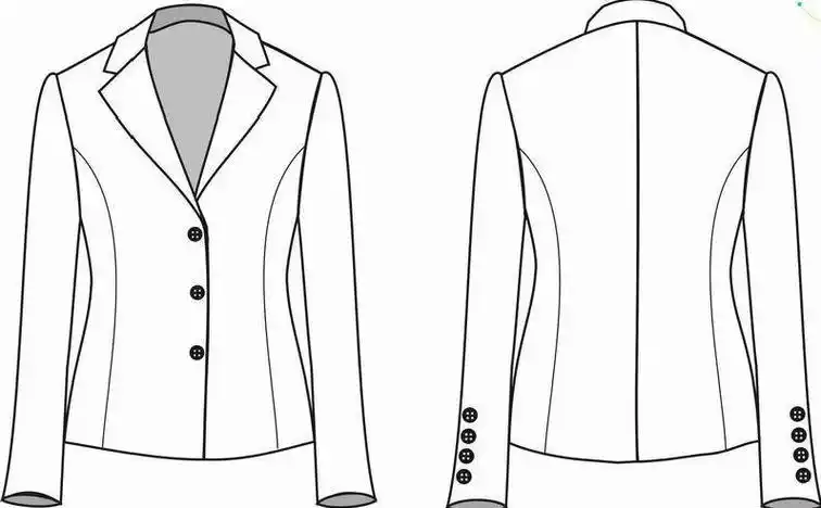 女士西装小西服简笔画