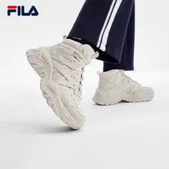 fila斐乐官方女鞋中帮鱼刺鞋加绒运动鞋冬新款休闲鞋老爹鞋