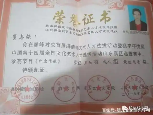 桃李杯搜星中国证书