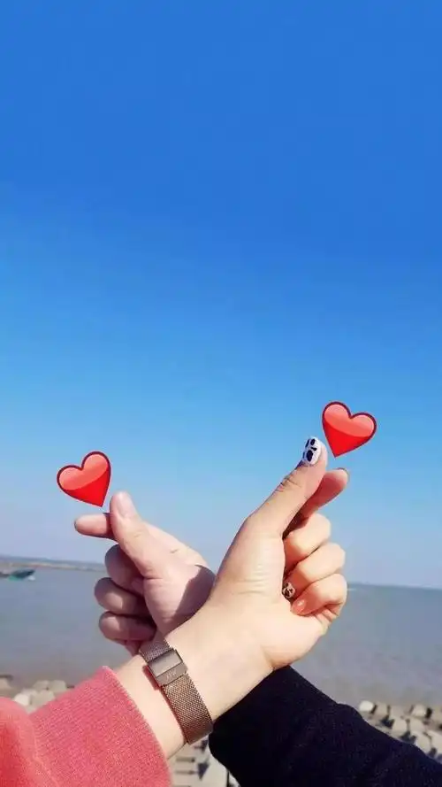 超甜爱心手势壁纸