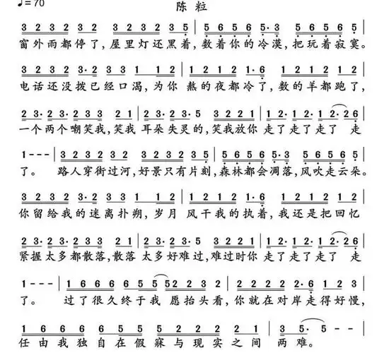 歌谱 > 正文    走马为陈粒首张专辑《如也》 中的曲目.