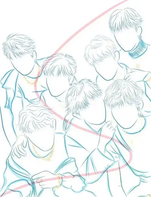 时代少年团七人线稿