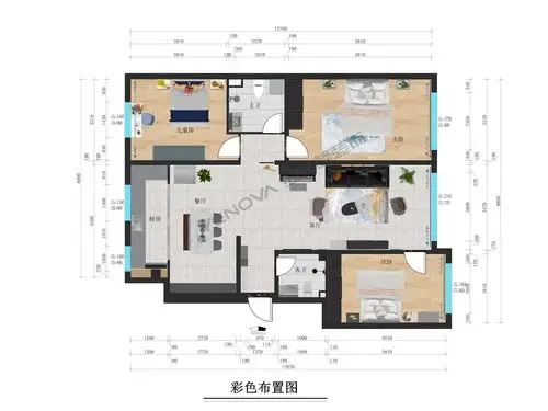 轻奢风格三居室130平米房子装修效果图-晶城秀府-业之峰装饰北京分