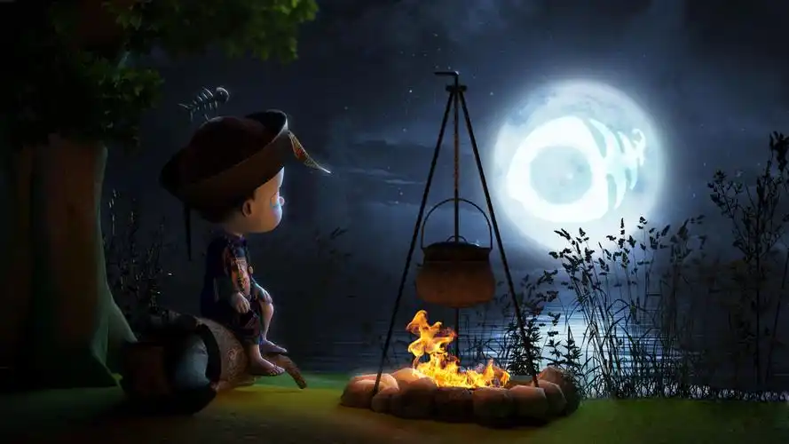 赏月的僵小鱼壁纸