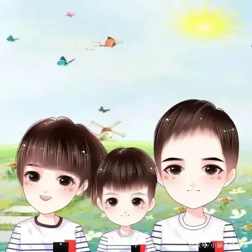怎样把照片中的头像扶正特别亲子照一家三口四口微信头像温馨幸福