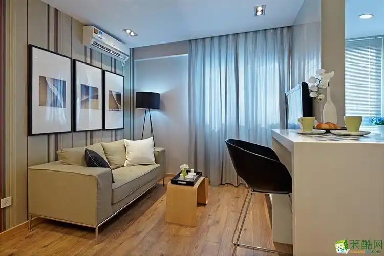【易和设计】人才公寓50方一室一厅样板房装修效果图