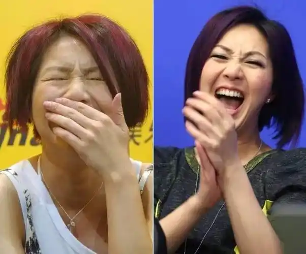 真性情的杨千嬅笑起来也是这样,被称为"大笑姑婆"不是没有道理.▼