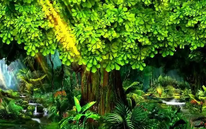 六一儿童节文艺汇演背景 情景剧 老虎照镜子舞台视频 森林led视频